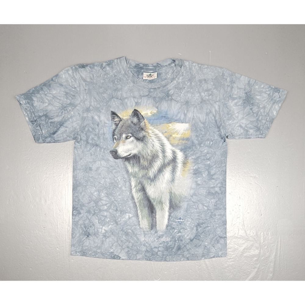 Vintage‎ Timberwolf T-Shirt Mens Large Gray Tie-Dye Jasper Canda Nature Tee